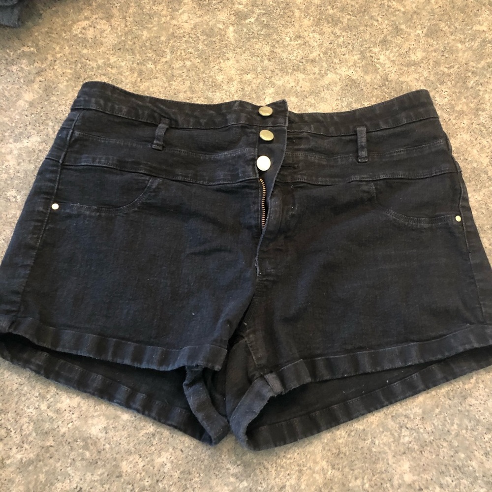 Refuge Black High Waisted Shorts